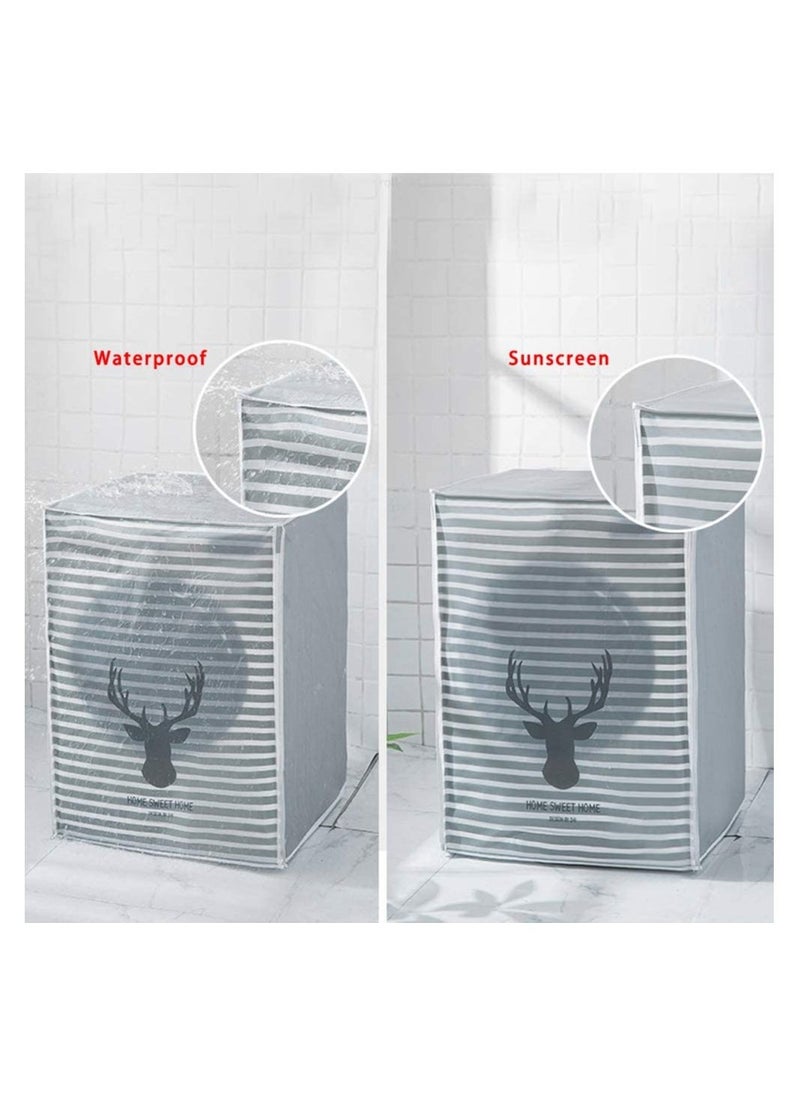 Washing Machine Cover, Clothes Washer Dust Dryer Cover Lid Tumble Dustproof Cover Case with Zipper for Front Load Washer Protection Waterproof Sun Cartoon Pattern for Drum Washing Machine  - Image 5