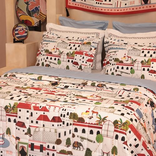 MYTRIDENT Shivan and Narresh Collection, Trident Bedsheet for Double Bed, 100% Cotton Bedsheet, 400 TC, Luxury, Premium bedsheet, King Size Bedsheet with 4 Pillow Covers - Jaiscape - Image 3