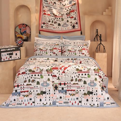 MYTRIDENT Shivan and Narresh Collection, Trident Bedsheet for Double Bed, 100% Cotton Bedsheet, 400 TC, Luxury, Premium bedsheet, King Size Bedsheet with 4 Pillow Covers - Jaiscape - Image 1