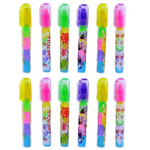 Parteet Birthday Party Return Gifts- Stacking Pen Type Erasers for Kids (Pen Style Erasers 12Pc) - Image 1