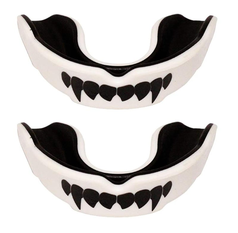 DRANGE (عبوة من 2) واقيات الفم/درع اللثة للكرة القدم، الملاكمة، MMA، التايكوندو، فنون القتال، الجودو، الكاراتيه، الهوكي، موياي تاي وجميع الرياضات القتالية - أسود - Image 1