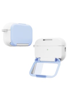 For AirPods 4 Headphone Set Creative Makeup Mirror For Apple1/2/3 Generation Pro2 Bluetooth Mobile Phone Bracket Simple-Colour:Cosmetic Mirror + Stand Hard Case-light Blue-Model:Airpods Pro/pro2 Universal (protective Case)