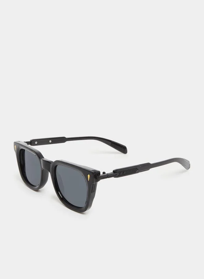 Styli Solid Square Frame Sunglasses