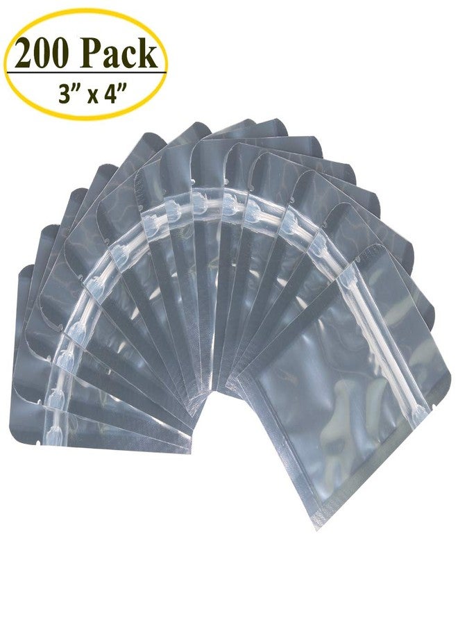 Belinlen 200 Pack 3 x 4 Inch Ziplock Mylar Bags Resealable Clear Silver Bags Reusable Food Storage Aluminum Foil Pouch Bag for Multipurpose 4mil Thickness - Image 2