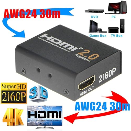 Microware 2160P 3D 4K HDMI Signal Repeater Extender Booster Adapter Over Signal HDTV 60 Meters Lossless Transmission - Image 4