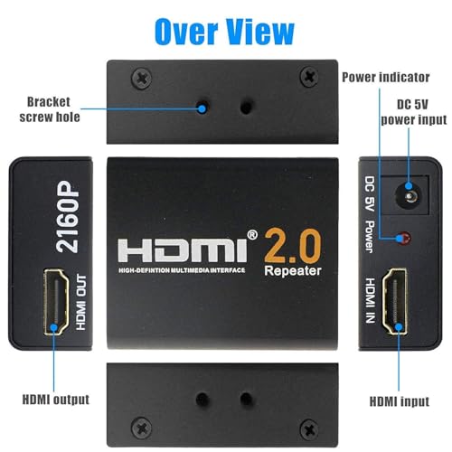 Microware 2160P 3D 4K HDMI Signal Repeater Extender Booster Adapter Over Signal HDTV 60 Meters Lossless Transmission - Image 5