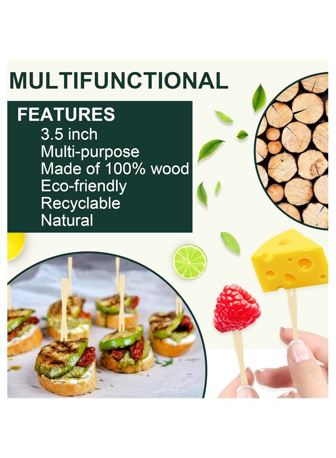 80PCS Disposable Bamboo Forks Can Be Used For Desserts, Sandwiches, Burgers, Salads, Buffets, Drinks, Vegetables And More - Image 3