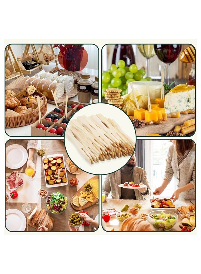 80PCS Disposable Bamboo Forks Can Be Used For Desserts, Sandwiches, Burgers, Salads, Buffets, Drinks, Vegetables And More - Image 5