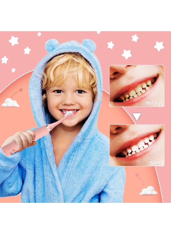 Bukela Electric Toothbrush Children 3-12 Years Old, Dental Care Toothbrush Oral Care Silent Waterproof Battery Children's Electric Toothbrush with 5 Brush Heads, Boys & Girls - Image 5