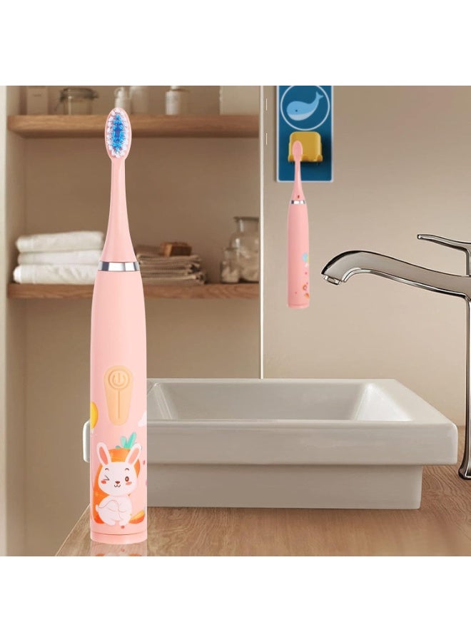 Bukela Electric Toothbrush Children 3-12 Years Old, Dental Care Toothbrush Oral Care Silent Waterproof Battery Children's Electric Toothbrush with 5 Brush Heads, Boys & Girls - Image 2