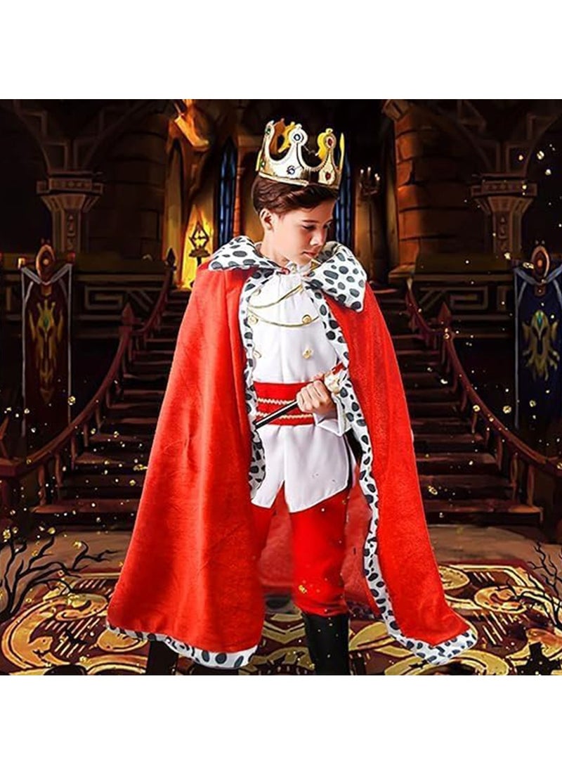 King Costume Set for Kids, Prince Cloak and Prince Crown 2 Pcs Set for Prince Role Play, Halloween Prince Costume, Nativity Costumes, Stage Performance, 80cm for Kids 90-135cm - Image 5
