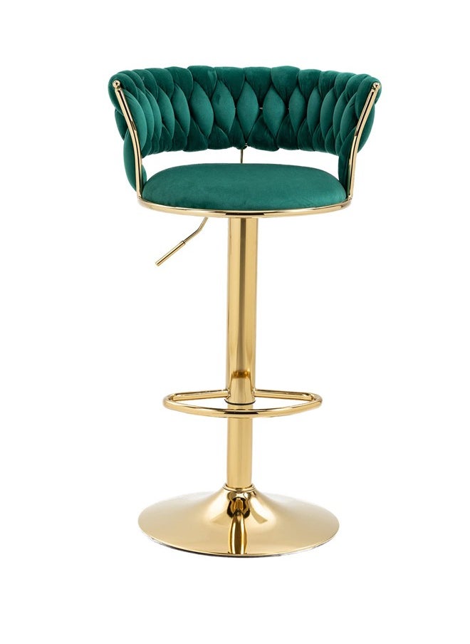 Generic - Bar Stools With Back 360° Woven Modern Adjustable Gold Bar Stools Swivel Counter Height Barstools With Footrest Gold Metal Tall Kitchen Chairs For Bar Pub Cafe - Image 1
