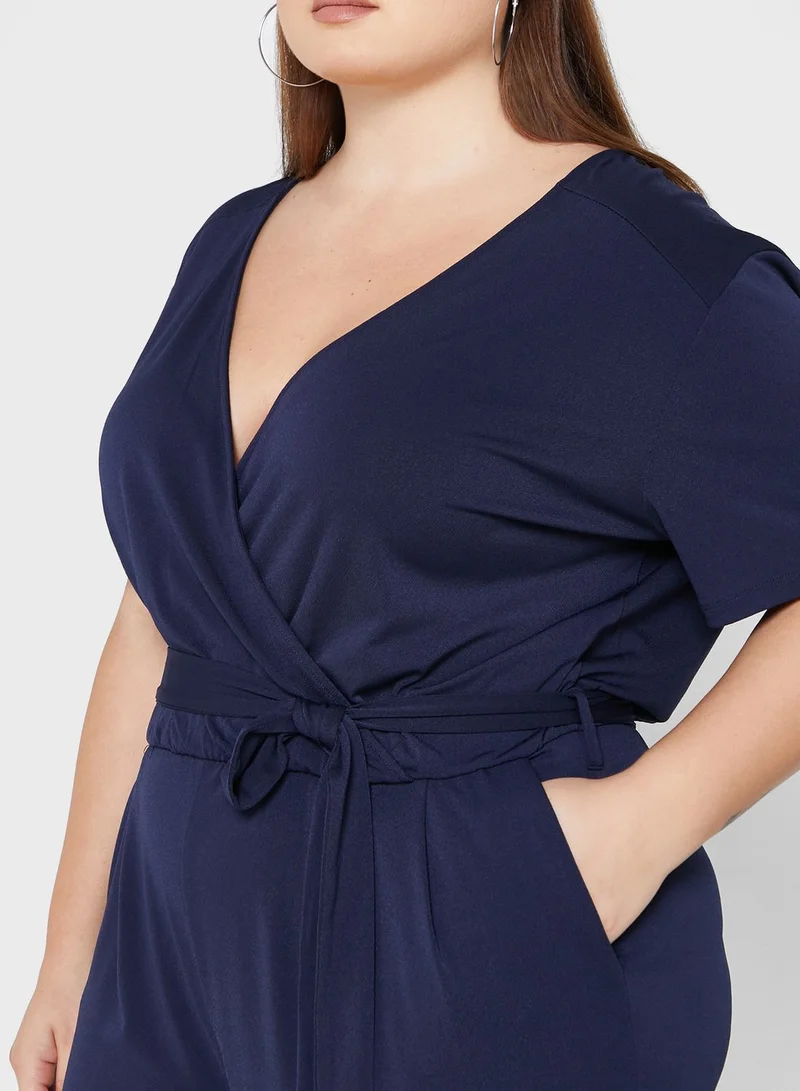 Only Carmakoma Tie Detail Knitted Jumpsuit