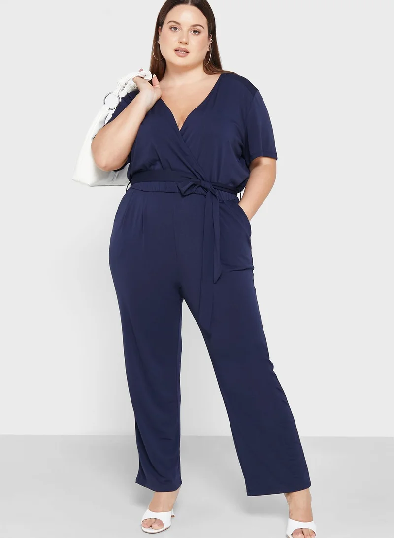 Only Carmakoma Tie Detail Knitted Jumpsuit