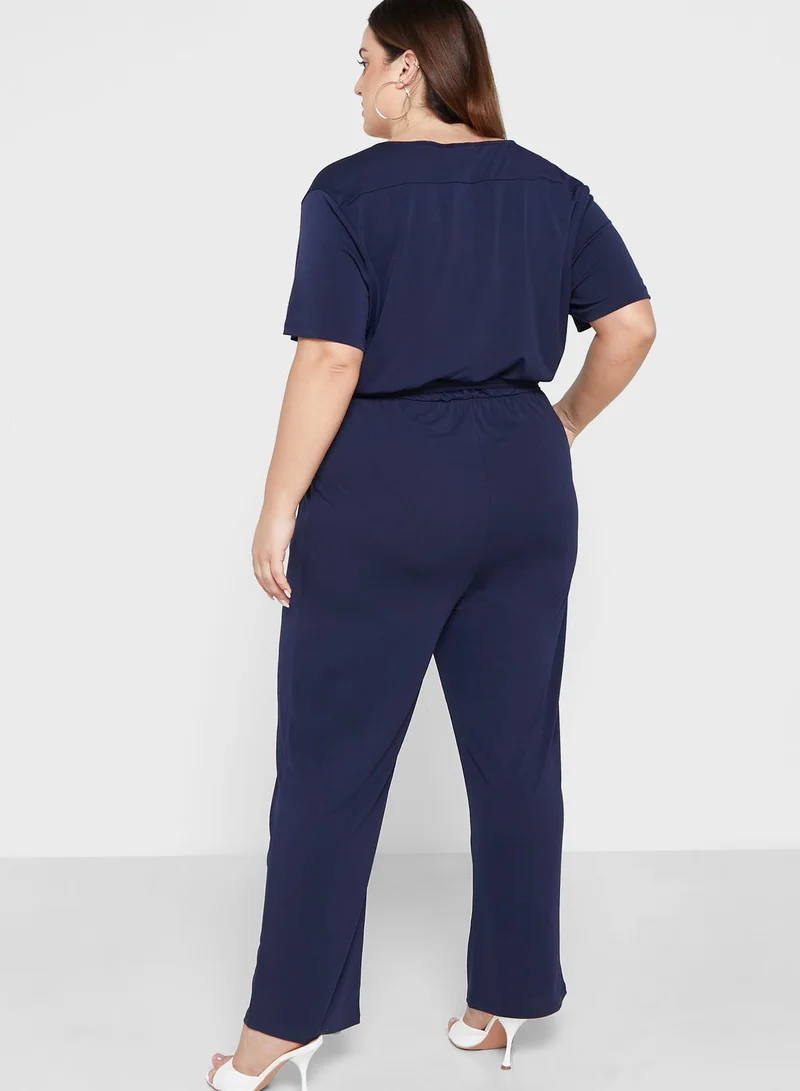 Only Carmakoma Tie Detail Knitted Jumpsuit
