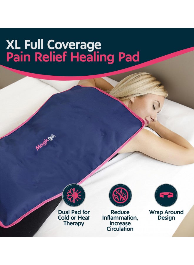 Extra Large & Reusable Ice Pack (15 x 23.5 inches, XL) for Maximum Back and Full Body Pain Relief from Injuries, Swelling, Bruises, Sprains | Ice Blanket for Sleeping & Physical Therapy | By Magic Gel