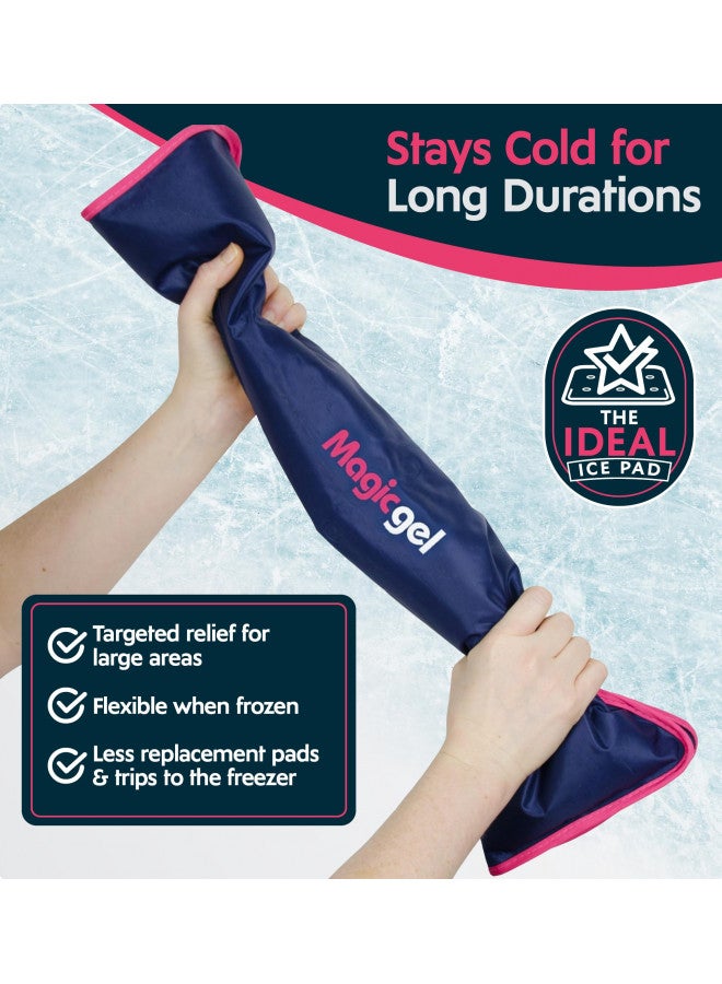 Extra Large & Reusable Ice Pack (15 x 23.5 inches, XL) for Maximum Back and Full Body Pain Relief from Injuries, Swelling, Bruises, Sprains | Ice Blanket for Sleeping & Physical Therapy | By Magic Gel
