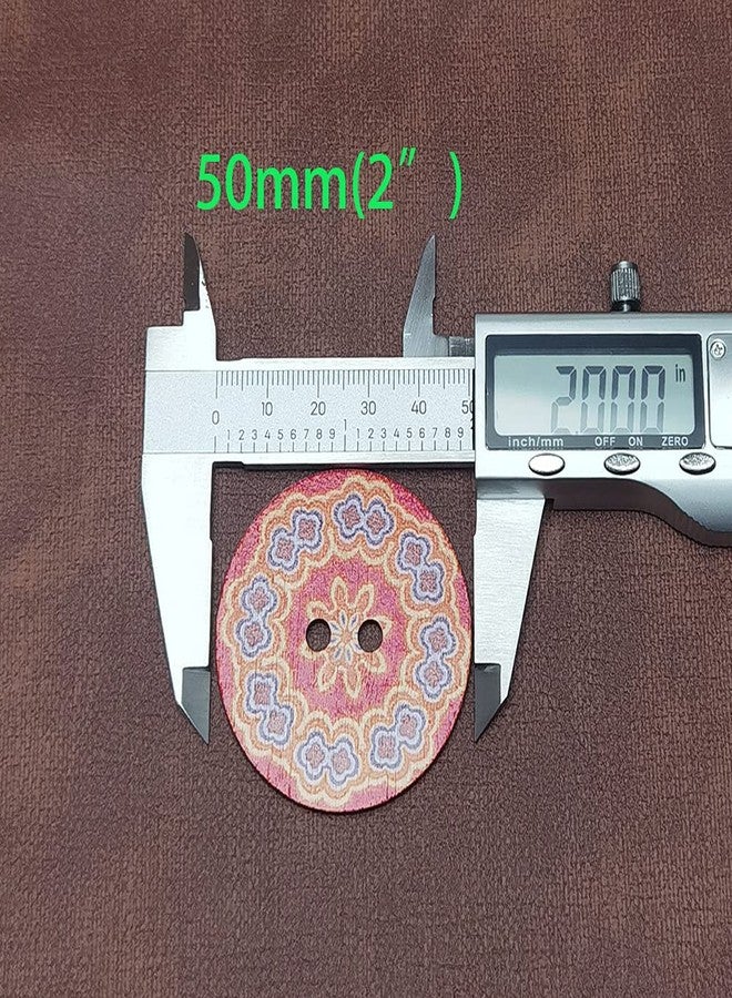 Chenkou Craft Mix Pattern 30pcs 2"(50mm) Large Wood Buttons Craft Sewing Button (Mix Patterns, 2“(50mm)) - Image 5