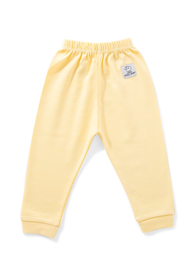 Small Baby Pack of 3 Plain Color Cotton Pants for Baby - Image 3