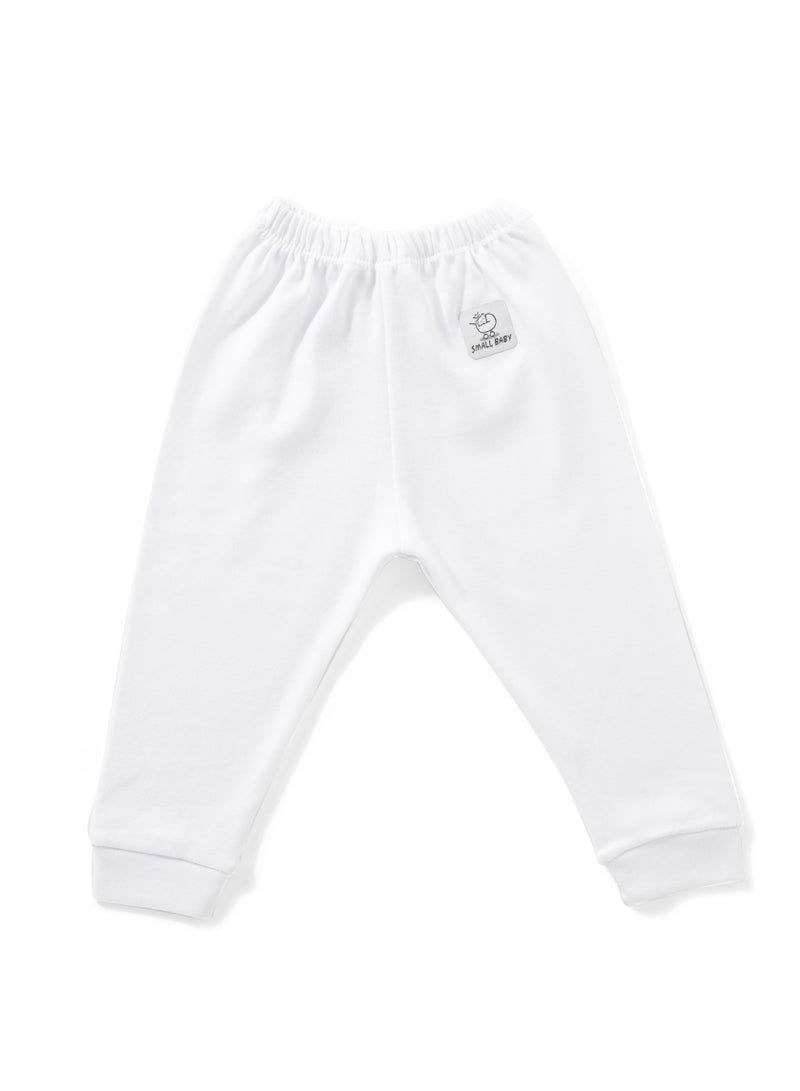Small Baby Pack of 3 Plain Color Cotton Pants for Baby - Image 5