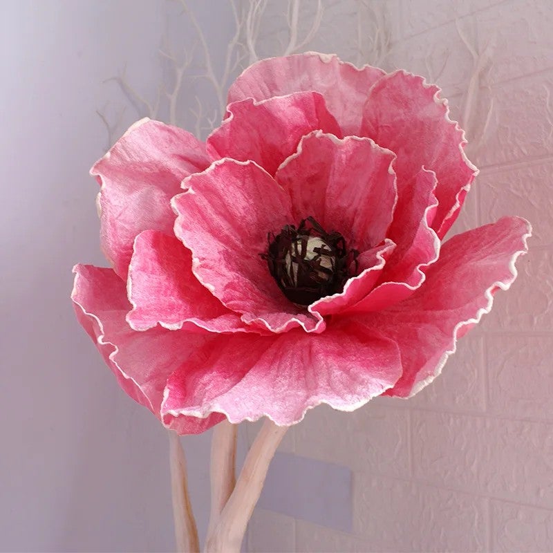 Bluejw 40cm Giant Fabric Peony Artificial Flowers Wedding Decorations with Stem Holders for Decorative Poppy Flower Display - Image 1