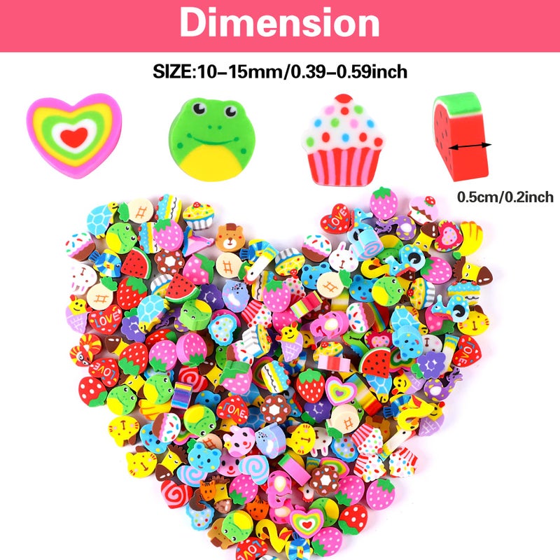 JUNEBRUSHS 150 Pieces Mini Erasers for Kids Bulk, Novelty Animal Erasers,Pencil Erasers Assortment,Cute Small Erasers for Students Homework School Classroom Rewards Prizes ,Party Favors Multicolor - Image 2