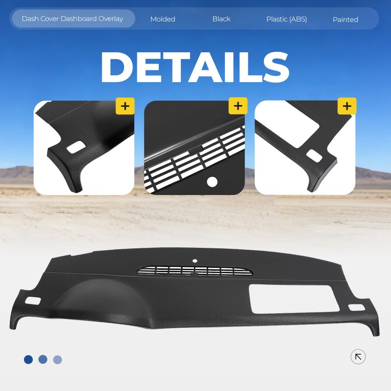 ALMULOO Dash Cover Dashboard Panel Compatible with 2007-2014 Tahoe Suburban Chevy Silverado Avalanche GMC Yukon Sierra 1500 2500HD 3500HD (Single Glovebox Silverado Sierra ONLY) W/O Dash Speaker Black - Image 4