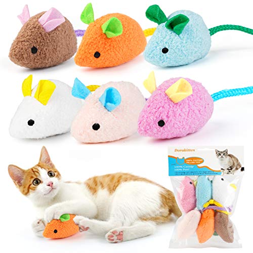 Dorakitten Catnip Toy 6Pcs Cats Mouse Plush Cat Toys Realistic Cute Kitten Mice Filled Catnip for Cat Chew Toy1 - Image 1