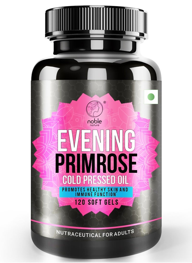 noble nature - Evening Primrose Cold Pressed Oil - 120 Soft Gels - Promotes Healthy Skin And Immune Function - Image 1