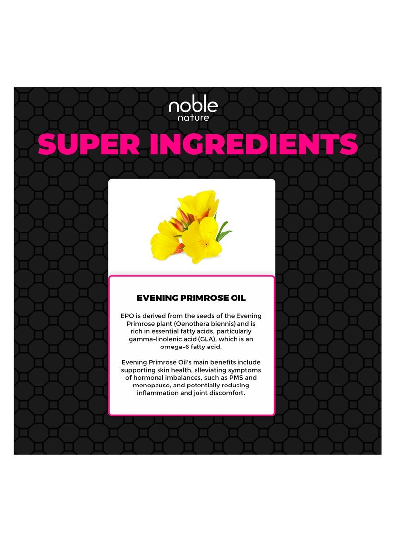 noble nature - Evening Primrose Cold Pressed Oil - 120 Soft Gels - Promotes Healthy Skin And Immune Function - Image 1