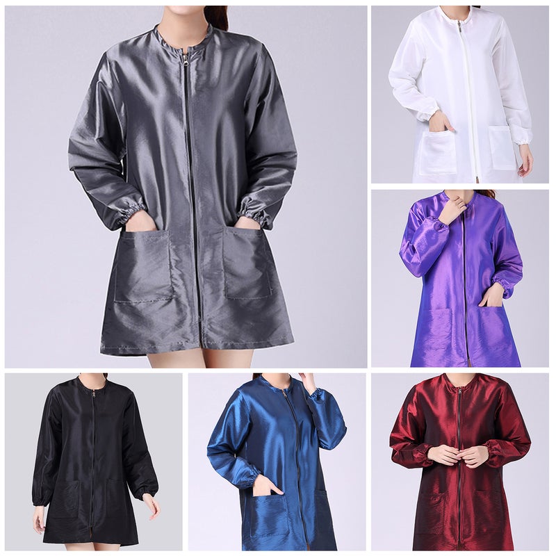 Sleeve Beauty Technician Overalls SPA Salon Suit Attractive Hair Dyeing Clothes (Grey, L) - Image 2