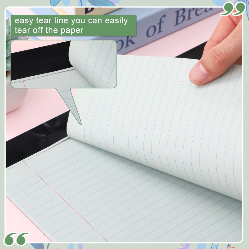 Lincia 6 Pcs 11" x 9.5" Legal Pads College Ruled Notepad Landscape Notebook Horizontal Lined Notebook 80 Gsm Assorted Colors Paper Pastel Writing Pads for School Office, 40 Sheet (Boho Color) - Image 4
