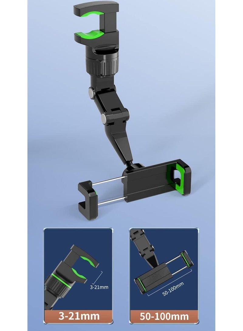 360 Degree Rotating Rearview Mirror Multifunctional Car Phone Holder Gps Navigation Adjustable Support Hanging Clip Bracket Cell for 4.0-6.1 Inch Mobile - Image 4