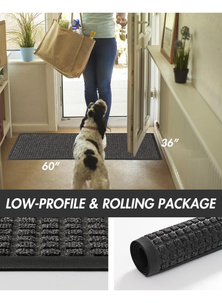 Front Door Mat Outside Entrance Doormat-Outdoor Indoor Door Mat for Entryway-Welcome Mat Thick Durable Rubber Backed Door Entry Mat Non Slip Dirt Trapper Absorbent-XMG Gray 17”x30” - Image 5