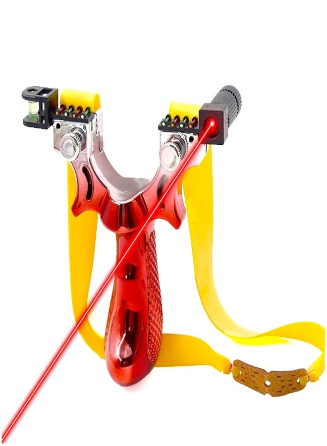 Trade Globe Adjustable Laser Guided Slingshot Gulel | Professional Rubber Band Catapult for Outdoor Fun & Recreational Toy Set for Beginners Kids & Adults - Red - Image 1
