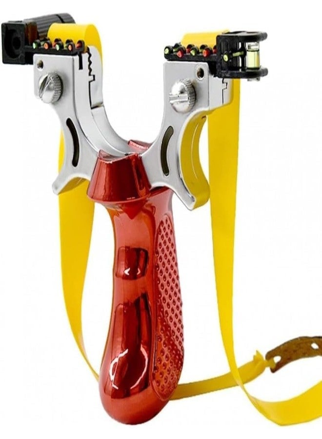 Trade Globe Adjustable Laser Guided Slingshot Gulel | Professional Rubber Band Catapult for Outdoor Fun & Recreational Toy Set for Beginners Kids & Adults - Red - Image 2