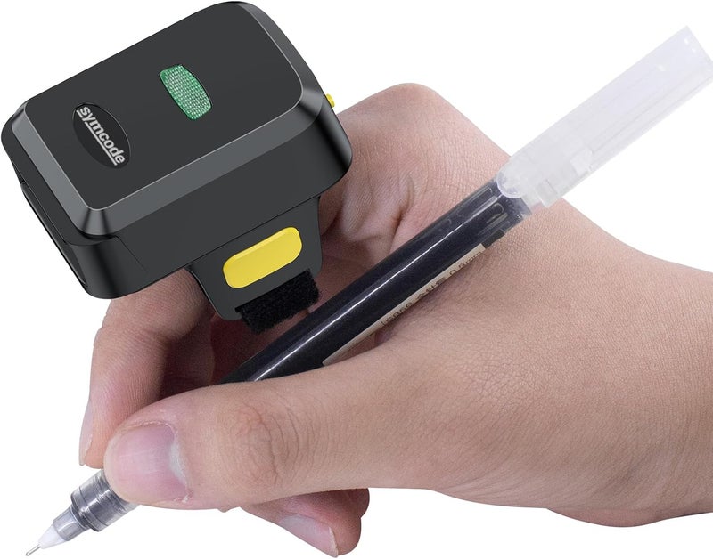 symcode 2D Bluetooth Barcode Scanner, Mini Wireless Wearable Finger Barcode Scanner 3-in-1 Bluetooth & USB Wired and 2.4G Wireless for Book, Warehouse Inventory, Express stocktaking - Image 1