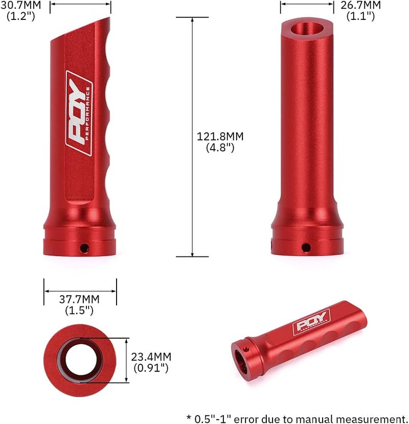 PQY Aluminum Handbrake Cover Hand Brake Sleeve Handle Protector - Universal Red - Image 3