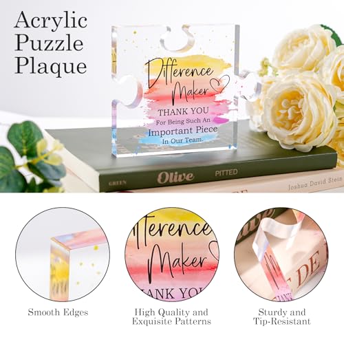 FreeJac Difference Maker Gift Appreciation Gifts for Leader Boss Employee Coworker Teacher Staff Mentor Coach Manager Appreciation Thank You Gifts Coworker Gifts Office Gifts Retirement Gifts Acrylic Puzzle - Image 4