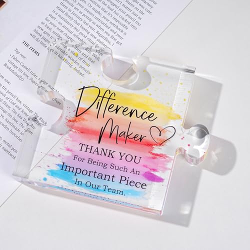 FreeJac Difference Maker Gift Appreciation Gifts for Leader Boss Employee Coworker Teacher Staff Mentor Coach Manager Appreciation Thank You Gifts Coworker Gifts Office Gifts Retirement Gifts Acrylic Puzzle - Image 5