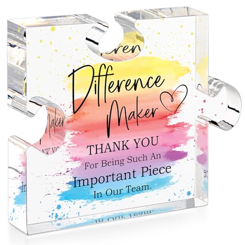 FreeJac Difference Maker Gift Appreciation Gifts for Leader Boss Employee Coworker Teacher Staff Mentor Coach Manager Appreciation Thank You Gifts Coworker Gifts Office Gifts Retirement Gifts Acrylic Puzzle - Image 1