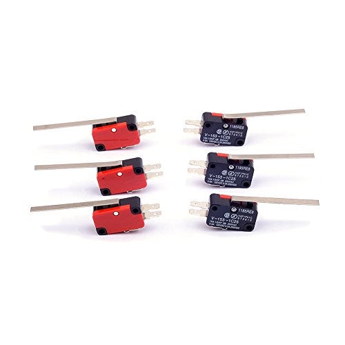 Cylewet 6Pcs V-153-1C25 Micro Limit Switch Long Straight Hinge Lever Arm SPDT Snap Action LOT for Arduino (Pack of 6) CYT1068 - Image 5
