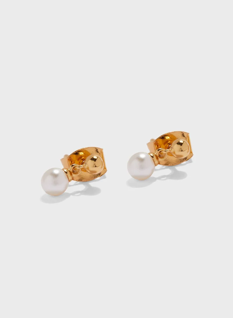 Orelia Mini Pearl Drop Stud Earrings