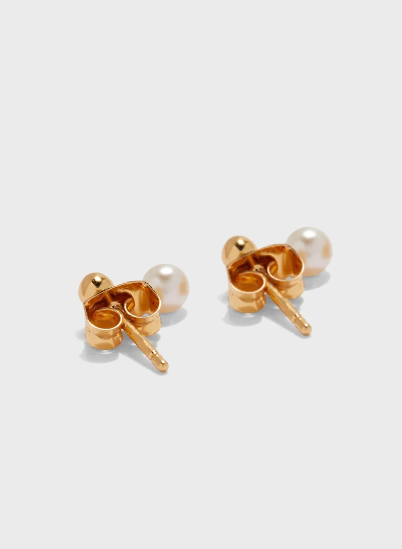 Orelia Mini Pearl Drop Stud Earrings