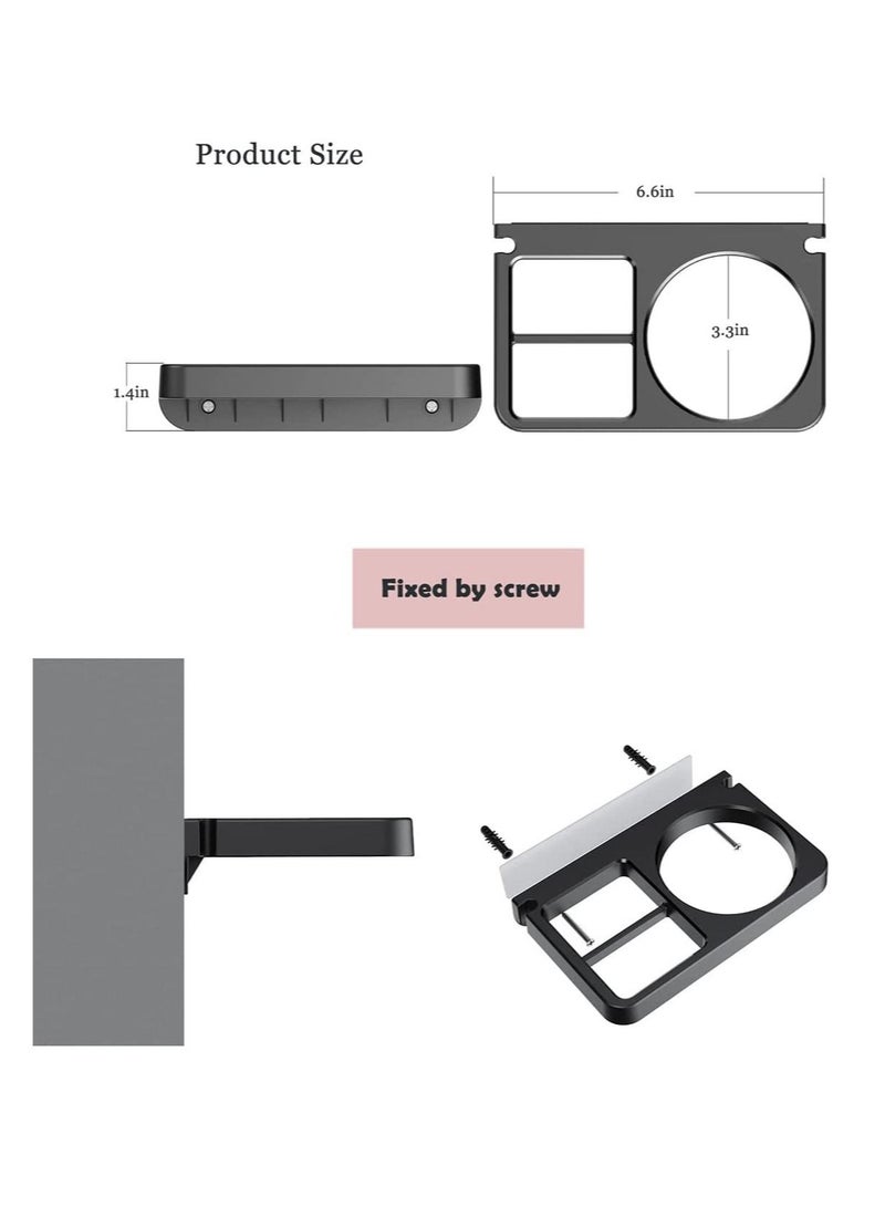 Captaintech Hair Dryer Holder Blow Dryer Holder Compatible with Flat Iron Holder Wall Mount for Hair Tool Storage Organizer Straightener Holder Rack Build in Cable Management Slot (Black) - Image 3