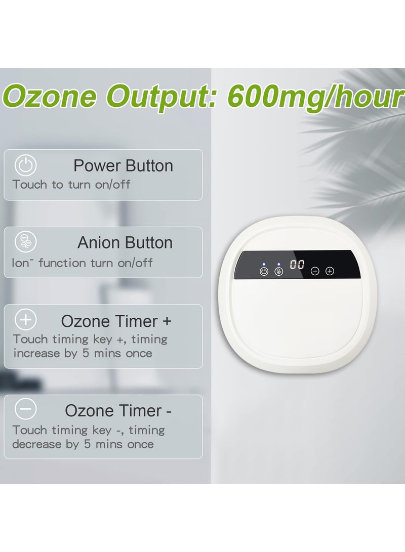 SYOSI Ozone Generator for Water, Air Purifier Household Negative Ion Purifier, Multipurpose Fruit and Vegetable Meat Cleaning Ozone Machine, Remove Odor for Home and Car, with 12V Converter, 600mg/h - Image 4
