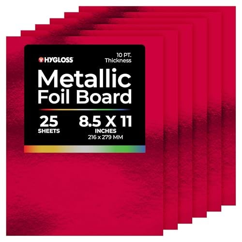 Hygloss Metallic Cardstock Sheets – 25 Shiny Red Sheets, 8.5” x 11” - Sturdy 10 pt. – Metallic Foil Board Paper for Crafts, Scrapbooking, Posters & Decorations - Image 4