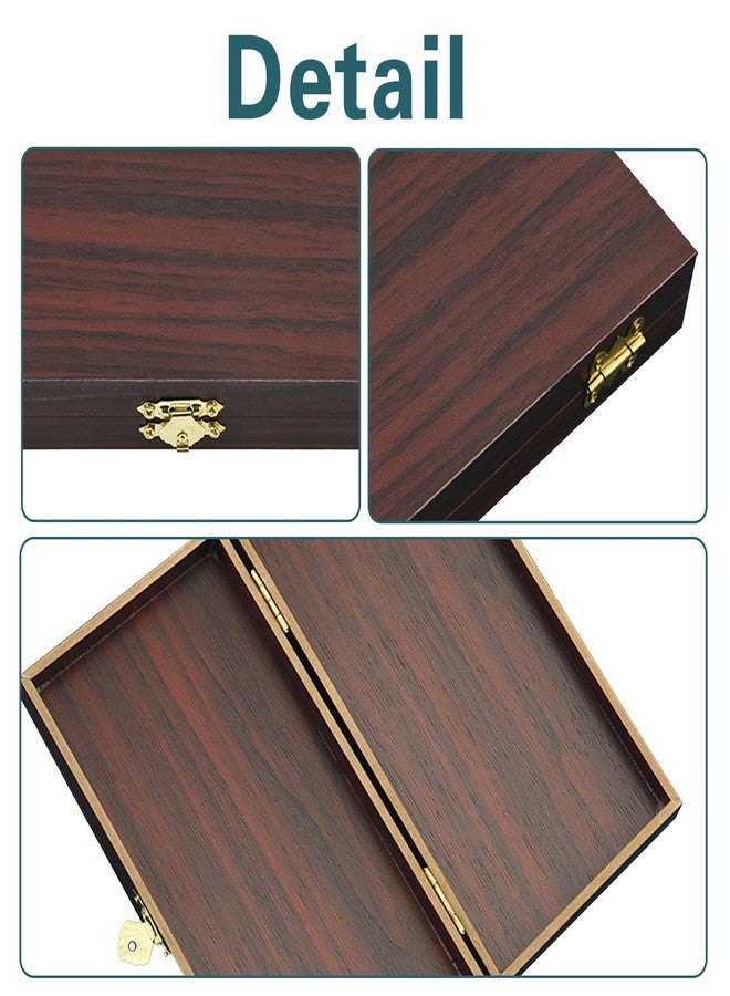 JINGHANGER 2 PCS Wooden Lockable Currency Tray, Metal Cash Box Single Row Currency Tray Money Organizer for Cash Money Storage Box with Lid Money Saving Organizer Cash Organizer Money Gift Box Organizer - Image 3