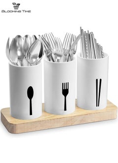 3 Pcs Chopsticks, Fork, Spoon Classification Storage Box, Detachable Drain 24.3*9.3*13.5cm