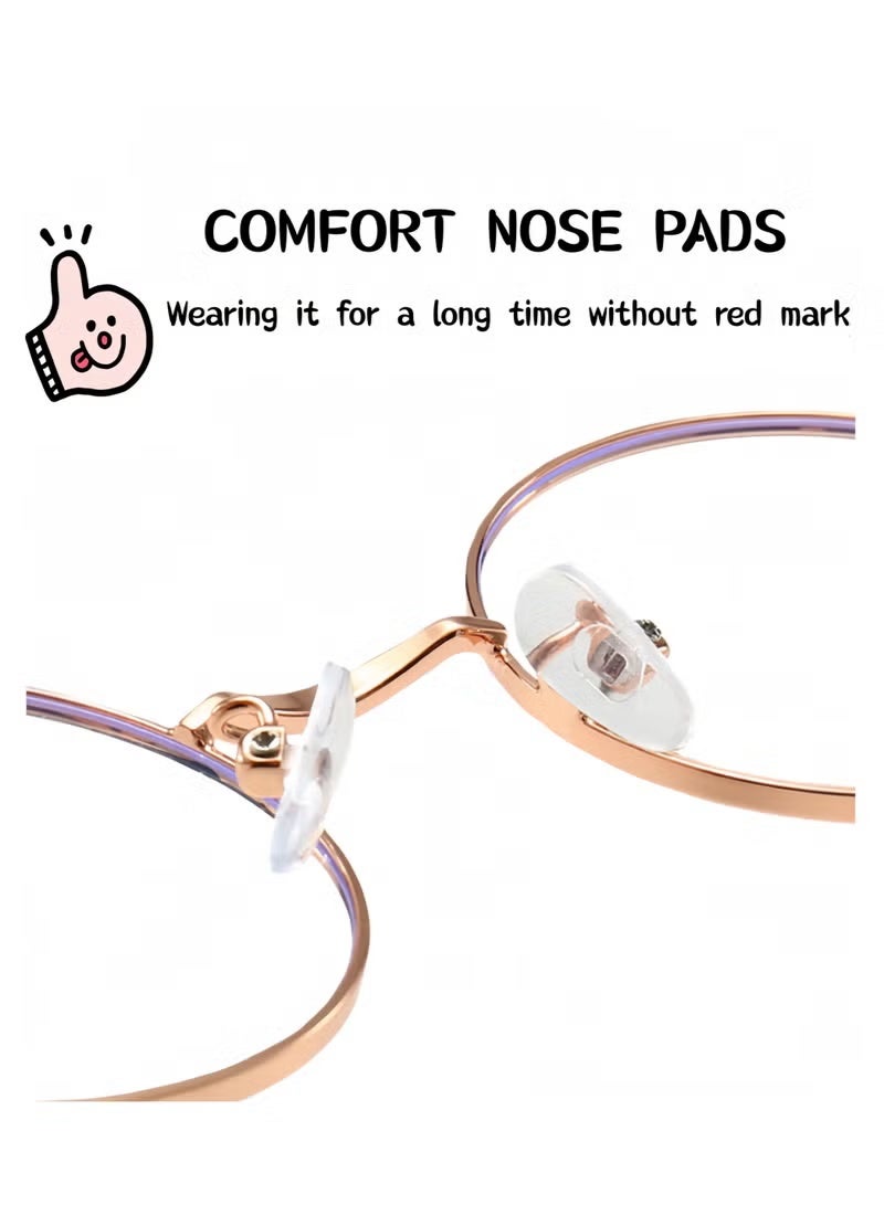 Kids Blue Light Blocking Glasses, Anti Eyestrain Computer Glasses, Gaming Eyewear UV400 Protection with Light Weight Metal Frame for Boys Girls and Children Age 3-12, Pink - Image 4
